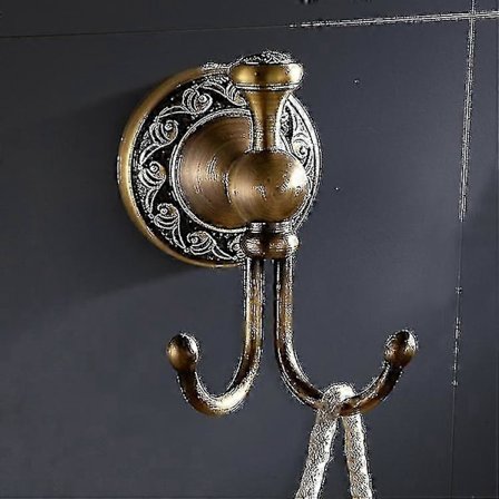 Vaateteline Koukku Retro Messinki Kylpyhuonekoukku 2 Koukkua Kylpyhuonetarvikkeet Setti WC-paperiteline Antiikki Messinki Viimeistely Seinäasennus 