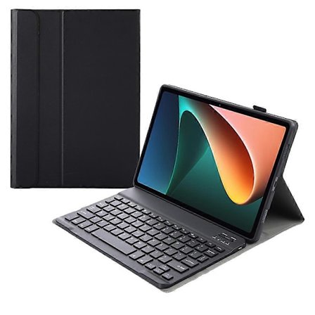 Typ A AN05 Ultratunn TPU-ram + Läderfodral med Ställ och Bluetooth-tangentbord för Xiaomi Pad 5/5 Pro