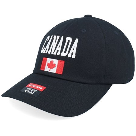 CCM - Black - unconstructed - Cap - Flag Cap Team Canada Ad Black Dad Cap - Hatstore
