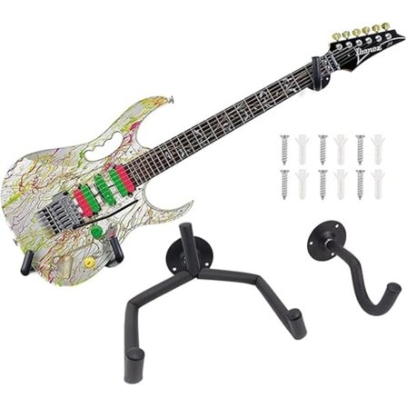 Vinklad Gitarr Väggfäste Hållare med Fästskruvar Väggfäste för Gitarr, Bas, Mandolin, Banjo, Violin, Ukulele, etc