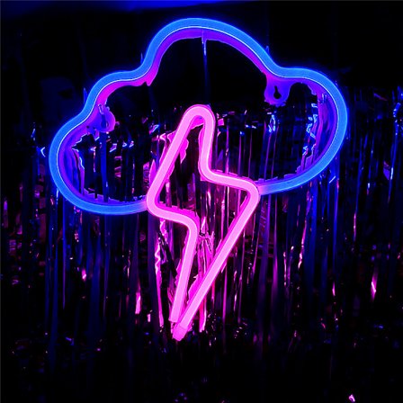 Neon skilt LED sky lyn Neon skilte til vægdekoration Hængende neonlys Batteri eller USB-drevet Lys op neonlys til soveværelse