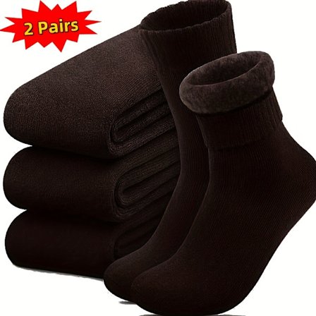 2/5 Par Dame Vintervarme Sokker, Udendørs Varme Sokker, Bløde Og Tykke, Klassiske Vandrestøvler, Ensfarvet, Stof [DB]