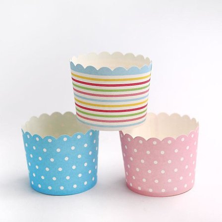 Engangsbruk Cupcake-papir, Høytemperatur Matkvalitet Liten Kaliber Kakekopp, Muffin Muffin Cup 100stk Rosa Og Blå