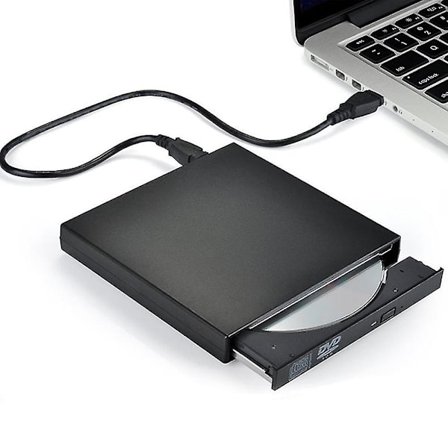 Ekstern Cd Dvd-drev, Usb 2.0 Slim Protable Ekstern Cd-rw-drev Dvd-rw-brænder Skriver Afspiller Til Bærbar Computer Notebook Pc Desktop Computer, Sort