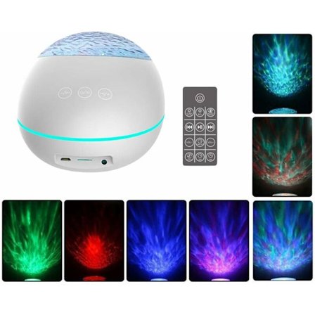 Bluetooth nattlampa fjärrkontroll projektion nattlampa med Bluetooth-högtalare vit