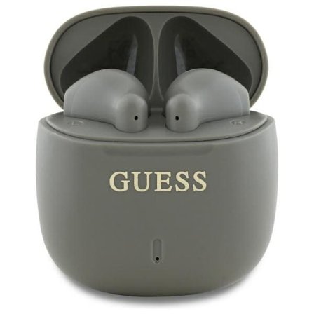 Guess Bluetooth-hodetelefoner GUTWSJ14ESGE TWS + dokkingstasjon taupe Trykt Classic Logo