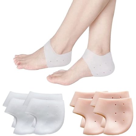 4 Pairs Silicone Gel Socks Heel Silicone Heel Protectors,heel Sleeves,heel Cups, Silicone Gel Heel Sleeve,breathable Silicone Protective Heel