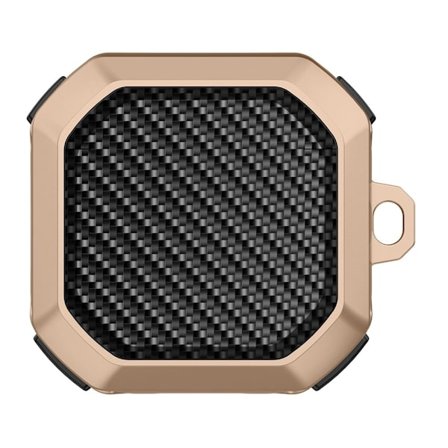 Fodral i kolfiberstil för Samsung Galaxy Buds2 / Buds Pro / Live - Svart / Guld