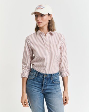 GANT Damen Regular Fit Classic Popeline Bluse mit Streifen (36)