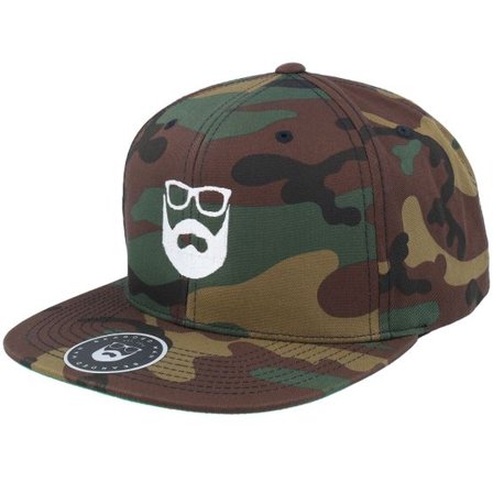 Bearded Man - Camo snapback Keps - Logo Green Camo Snapback @ Hatstore