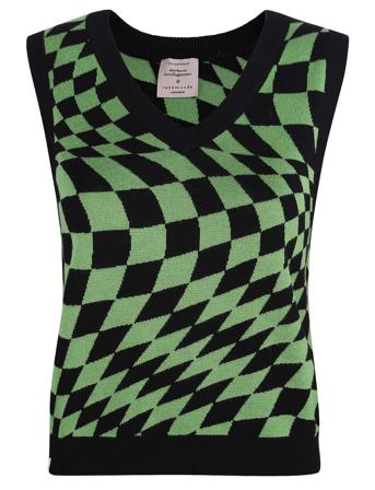 Vest - Check Print Patterned Barbara Kristoffersen By Rosemunde