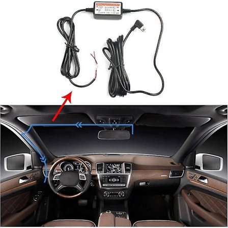 Svart Plast Mini Wire Kabel Strømboks for Bil DVR Eksklusiv