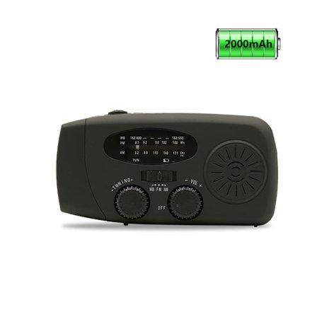 Nödradio med solpanel, vev, väderradio med LED-ficklampa, telefon-powerbank-laddare, europeisk version