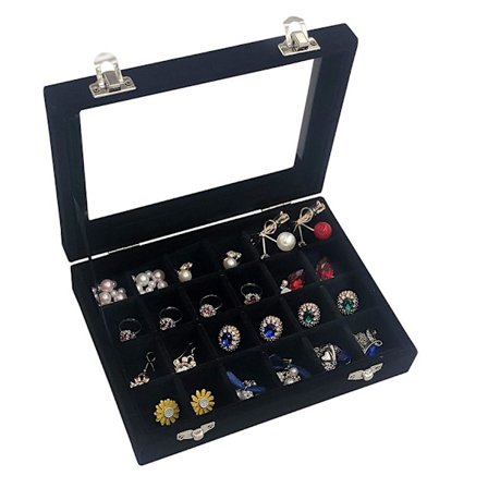 Smyckeskrin i Svart Sammet / Velour