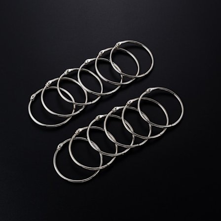 Duschdraperiring i metall, lätt att öppna och stänga, 12-pack 2 tum S