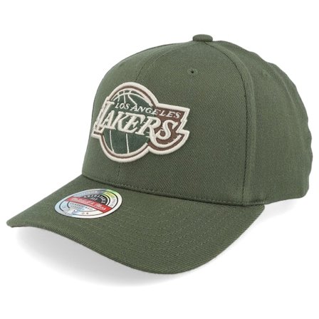 Mitchell & Ness - NBA Grön adjustable Keps - Los Angeles Lakers Fashion Classic Red Olive Adjustable @ Hatstore