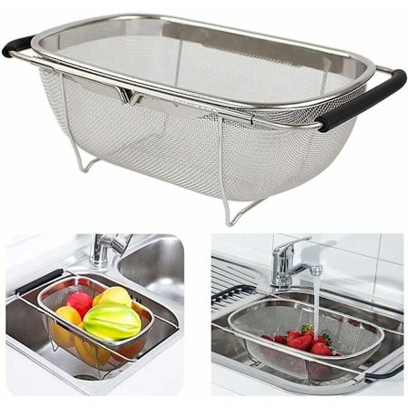 Udtrækkelig si til vask i rustfrit stål, si til vask, Exp