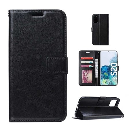 Galaxy S20 Wallet Case Black Læder Læder Taske