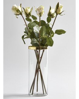 Kunstplante Rose 5-pk Hvit