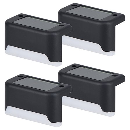 4 Pakke Udendørs Solcellelamper, Vandtætte LED Solcellelamper til Trapper, Hegn, Haver, Terrasser og Gangstier