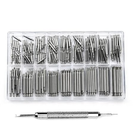 270 bitar Rostfritt stål Fjäder stänger klockremmar rem bälte klocka reparation verktyg stift
