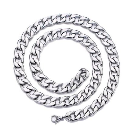 Halskjede 5mm Tykk Kjede Lenke Sølv 55cm