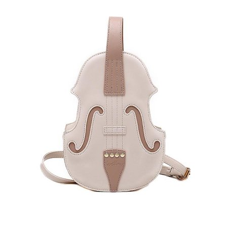 Messenger Bag Creative Violin Bag Sytråd Axelväska White