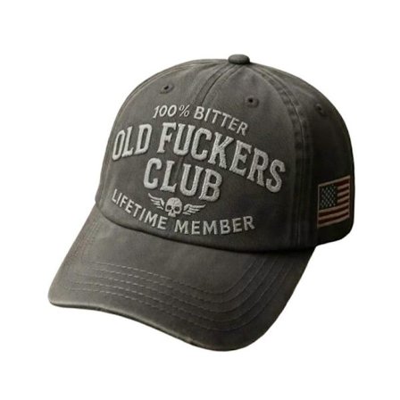 Old F**kers Club - Baseball-lippis, vintage-tyylinen baseball-hattu, säädettävä hauska hattu