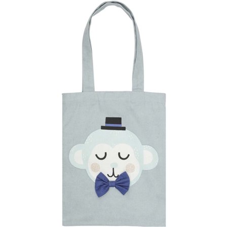 Södahl Totebag 25x32 Monty monkey teal' - 'Blågrønn