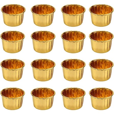 Förpackning med 50 muffinsformar guld, minimuffinspappersmuggar