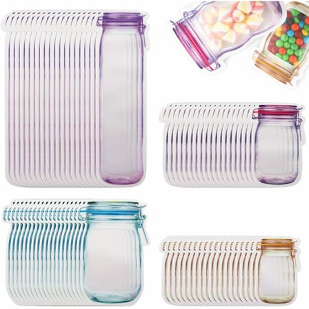 Mason-glass selvforseglende poser, snacksorganiseringsposer, emballasjeposer