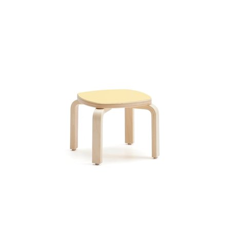Pall VIDE, höjd: 260 mm, björk/gul