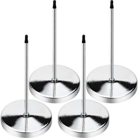 4 stk. Memo kvitteringsholder papirpinner, sølv rett stang kvittering notatpinne med rund stativ