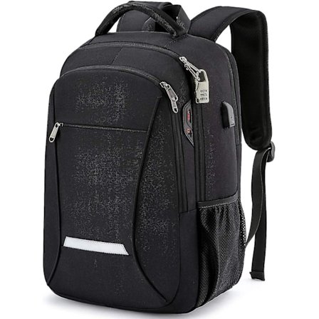 Reppu miehille - Kannettavan tietokoneen matkareppu USB-lataus-/kuulokeportilla - Kestävä vedenkestävä koulureppu - Sopii 15" kannettaville 