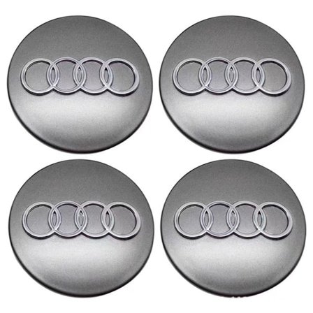 60MM 4-pak Audi Sølv Centerkapsler