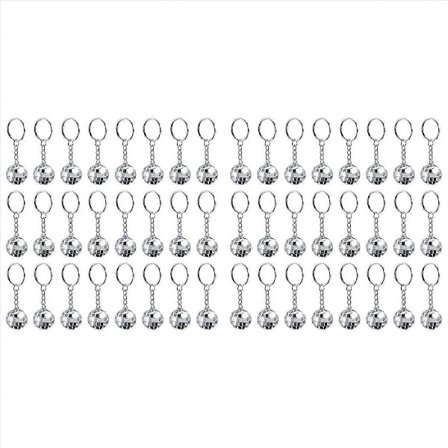 24-pak Mini Spejl Diskokugle Nøglering til Festartikler Sæt