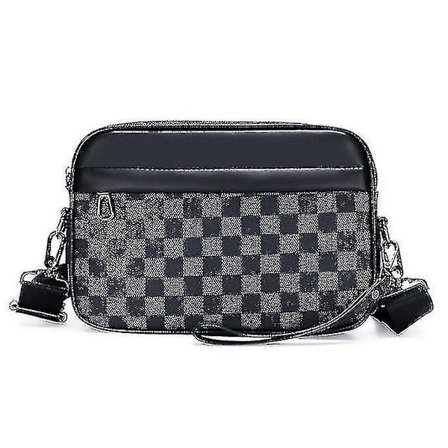 Herrar Casual Rutig Messenger Bag Snygg Accessoar