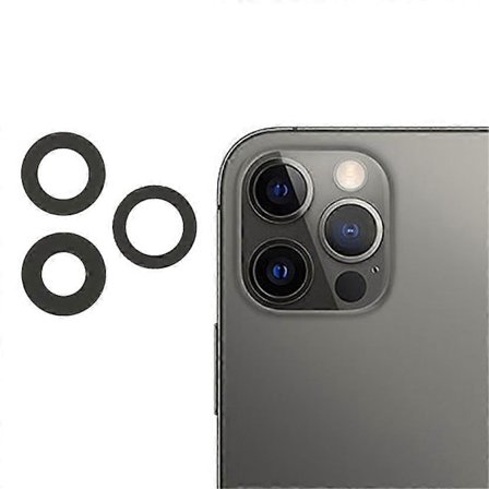3 st/set Ersättningsskydd för bakre kameralins för iPhone 12 Pro Max 6,7 tum