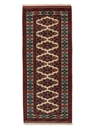 Tappeto Persiano Turkaman 83X197 Passatoie Nero/Rosso Scuro (Lana, Persia/Iran)