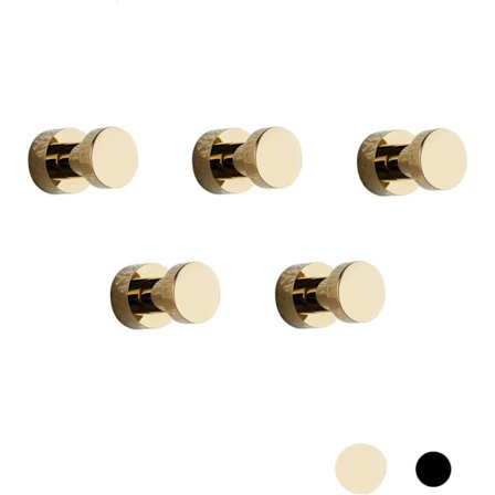 Set med 5 Gyllene Kappkrokar Brass Lim Badrockkrok Kappa