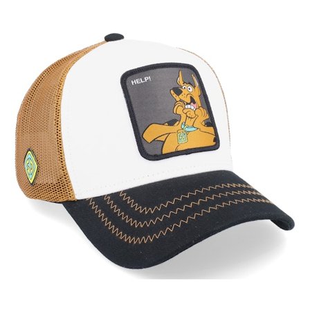 Capslab - Vit trucker Keps - Scooby Doo White/Black/Brown Trucker @ Hatstore