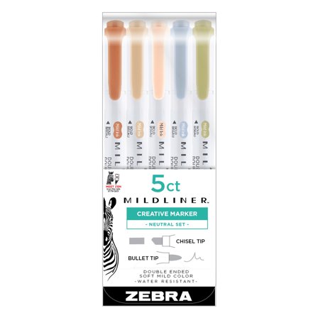 Zebra Mildliner 5-pack Neutral set