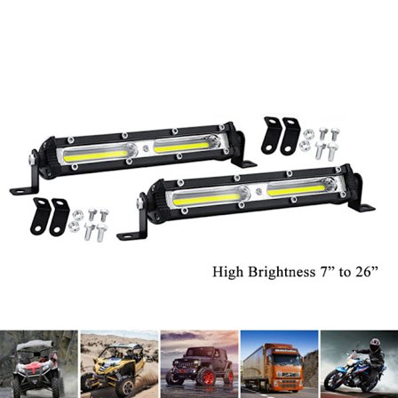 2-pack bil LED-lampor med enkelradiga mittnätlampor 7-tums 18W stora lastbils off-road fordon spotlights tak främre stötfångare spotlights