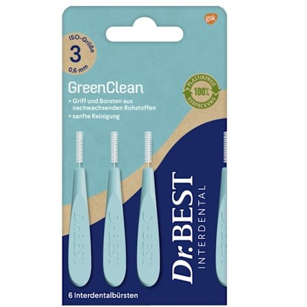 Interdentala borstar/ Dr.Best GreenClean 0/6 mm ISO 3/ 6-pack