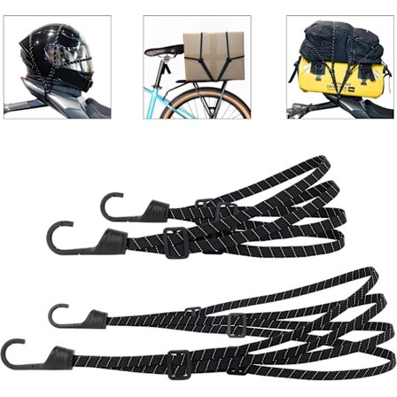 Elastiske strikker med kroker, sykkelstrikk, motorsykkelstrikk, bagasjestropp, hjelmstropp, svart elastisk strikk, motorsykkel