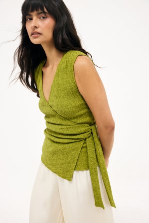 NA-KD Hropped structuré à nouer - - Vert - XL