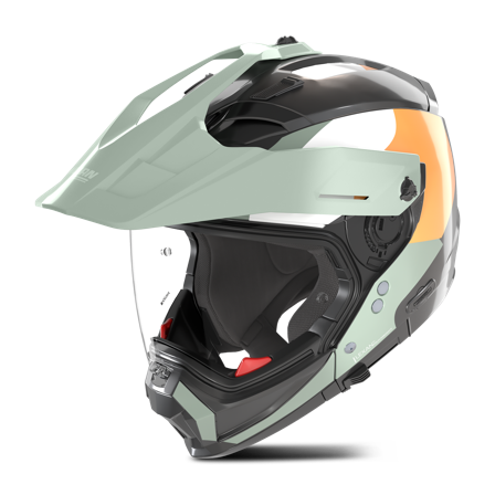Adventurehelm Nolan N70-2 X Selvado Schwarz/Grau-Grün/Weiß/Orange Matt S
