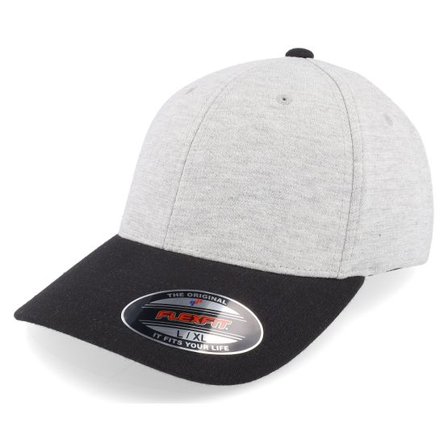 Flexfit - Grå flexfit Keps - Wooly Combed Grey/Black Flexfit @ Hatstore
