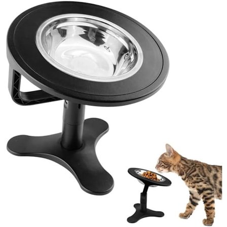 Katteskål, hævet katteskål, med 15° hældning, skridsikker base, hævet hundeskål, til små hunde