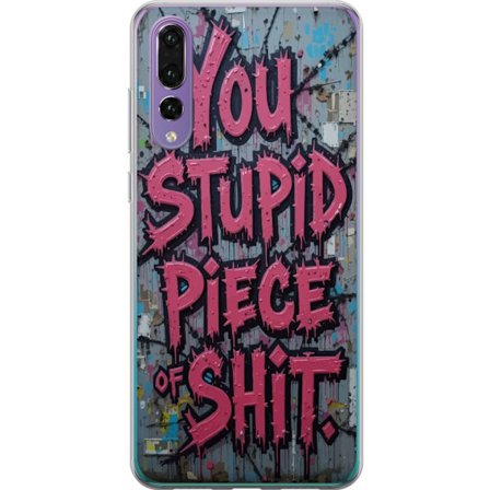 Kompatibelt Mobilskal till Huawei P20 Pro Rosa graffititext